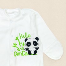 Дитячий комбінезон білого кольору із принтом Panda  Dexter`s  Білий 973  56 см (d973пд-мл)