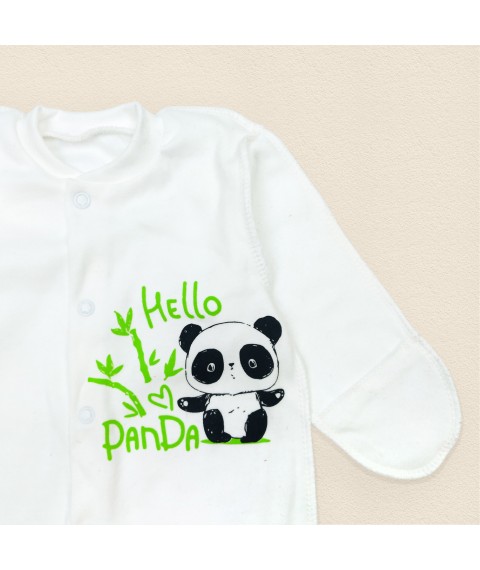 White children's overalls with Panda Dexter`s print White 973 62 cm (d973pd-ml)