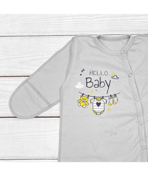 Бавовняний чоловічок без начосу Hello Baby  Dexter`s  Сірий 114  62 см (d114х-ср)