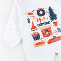 Комбинезон ясельный с начесом и рождественским принтом Christmas mood  Dexter`s  Белый d354-58  56 см (d354-58)