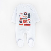 Комбинезон с начесом для ребенка от трех месяцев Christmas mood  Dexter`s  Белый d354-58-1  68 см (d354-58-1)