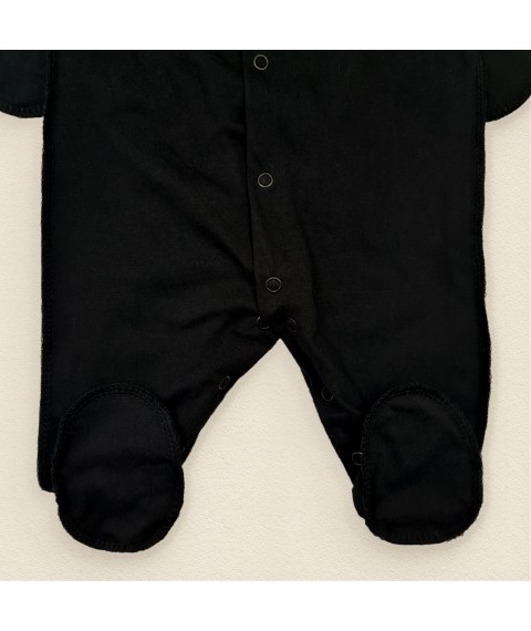 Слип на кнопках черный для мальчика с вышивкой Трезубец  Dexter`s  Черный 113  62 см (d113аш-чн)