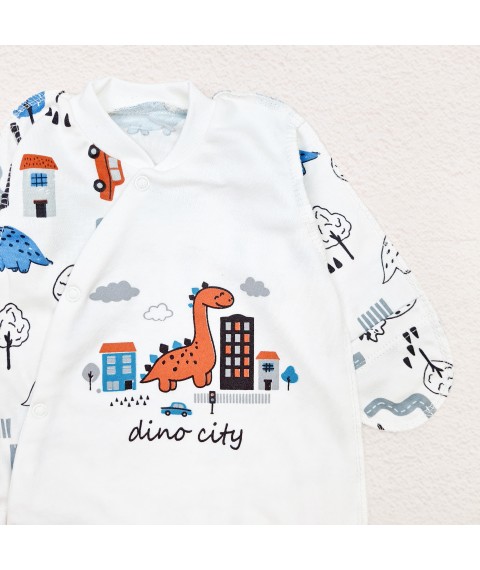 Комплект в пологовий чоловічок з шапочкою Dino city  Dexter`s  Білий d940дн-ст  56 см (d940дн-ст)