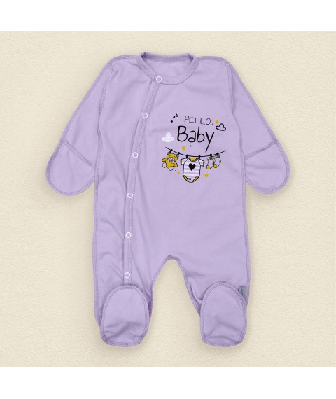 Человечек из натуральной легкой ткани Hello Baby  Dexter`s  Фиолетовый 114  56 см (d114х-лв)