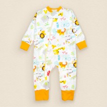Alphabet Dexter`s white, yellow 320-4 92 cm (d320-4абт) knitted coveralls with a zipper.