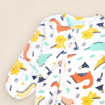 Dexter`s dinosaurs button interlock overalls White; Menthol 913 68 cm (d913dn-nv)
