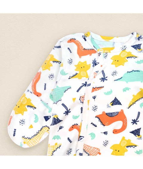Dexter`s dinosaurs button interlock overalls White; Menthol 913 68 cm (d913dn-nv)