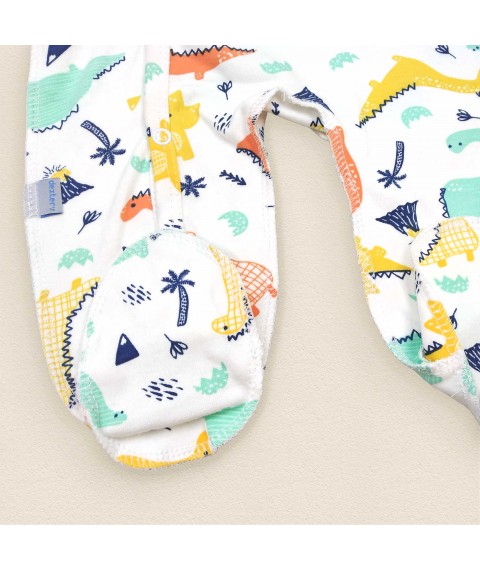 Dexter`s dinosaurs button interlock overalls White; Menthol 913 68 cm (d913dn-nv)
