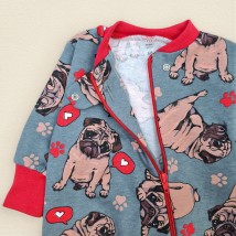 Children's sleepwear with fluff Funny Pug Dexter`s Gray; Red d320-4mps 86 cm (d320-4mps)