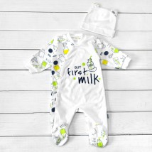 Человечек с шапочкой для ребенка от трех месяцев But First Milk  Dexter`s  Молочный;Желтый 940  74 см (d940-1млк-ж)
