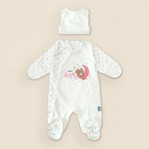 Котоновый человечек с шапочкой для новорожденной Dream  Dexter`s  Белый;Розовый 940  56 см (d940ст-рв)