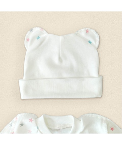 Cotton man with a cap for a newborn Dream Dexter`s White; Pink 940 62 cm (d940st-rv)