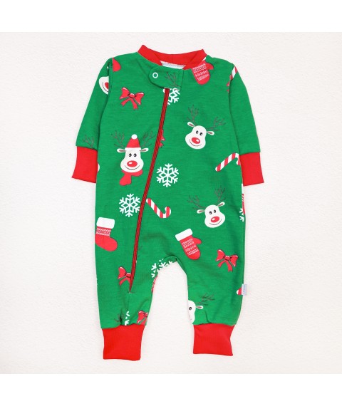 Слип с новогодним принтом Festive reindeer  Dexter`s  Красный;Зеленый d320-4зл-нгтг  92 см (d320-4зл-нгтг)
