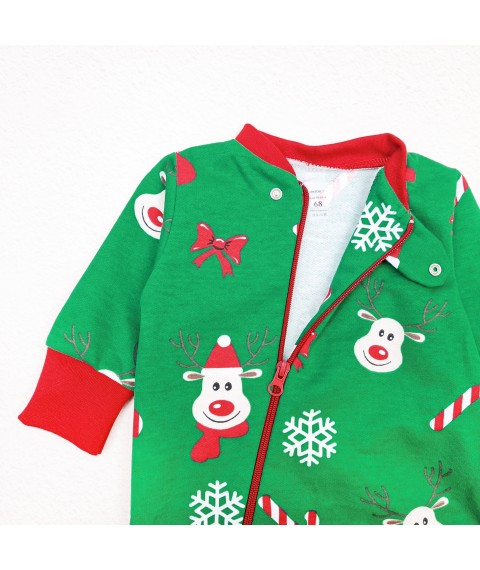 Слип с новогодним принтом Festive reindeer  Dexter`s  Красный;Зеленый d320-4зл-нгтг  92 см (d320-4зл-нгтг)