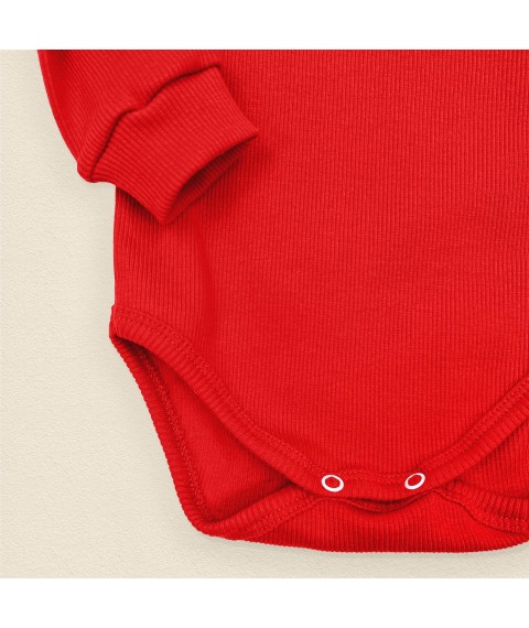 Red Dexter`s red striped bodysuit Red 18-62 92 cm (d18-62-9)