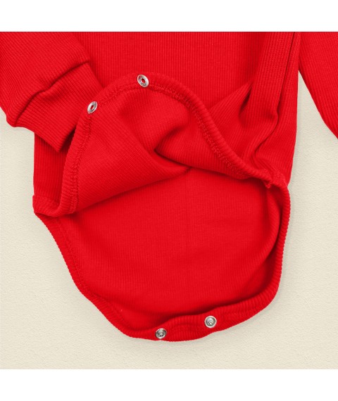 Боди из ткани в рубчик красного цвета Red  Dexter`s  Красный 18-62  86 см (d18-62-9)