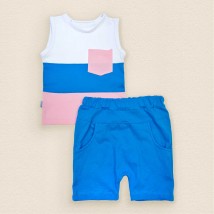 Summer children's set Stripes Dexter`s White; Pink; Blue 150 86 cm (d150gb)