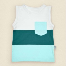 Summer set shorts T-shirt for children Stripes Dexter`s White; Menthol; Green 150 86 cm (d150iz)