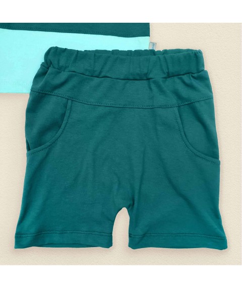 Комплект летний шорты майка для детей Stripes  Dexter`s  Белый;Ментол;Зеленый d150из  92 см (d150из)
