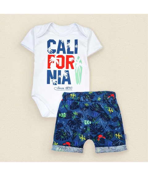 California Dexter`s body shorts set for babies White; Blue 128 74 cm (d128-1kf-b)