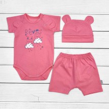 Set of three items with Dexter`s Clouds print Pink 169 80 cm (d169-2tk-cl)