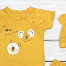 Set of three items with a print Dexter`s Muzzle Yellow-hot 169 80 cm (d169-2md-or)