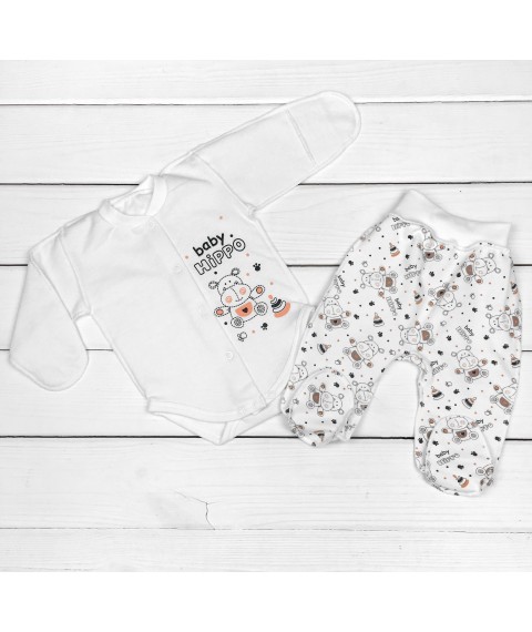 2-item set for newborns Hippo Malena Milk; Brown 307 68 cm (307-2bg)