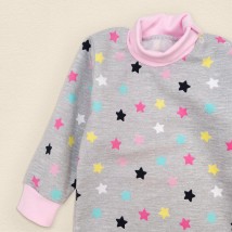 Комплект для дівчинки боді зі штанами з тканини з начосом Stars  Dexter`s  Сірий;Рожевий 307  68 см (d307зд-рв)