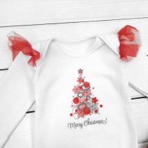 Merry Christmas Dexter`s White; Red 345 80 cm (d345-1mr-b-ngtg) bodysuit and trousers with tulle