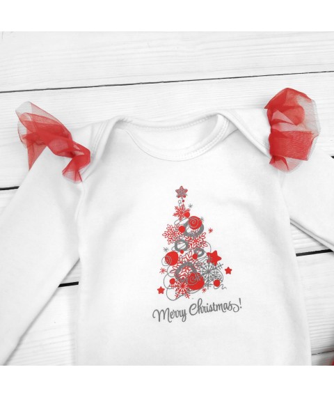 Merry Christmas Dexter`s White; Red 345 68 cm (d345-1mr-b-ngtg) bodysuit and trousers with tulle