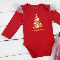 Bodysuit and trousers with tulle Merry Christmas gold Dexter`s Red 345 68 cm (d345-1мр-кр-нгтг)