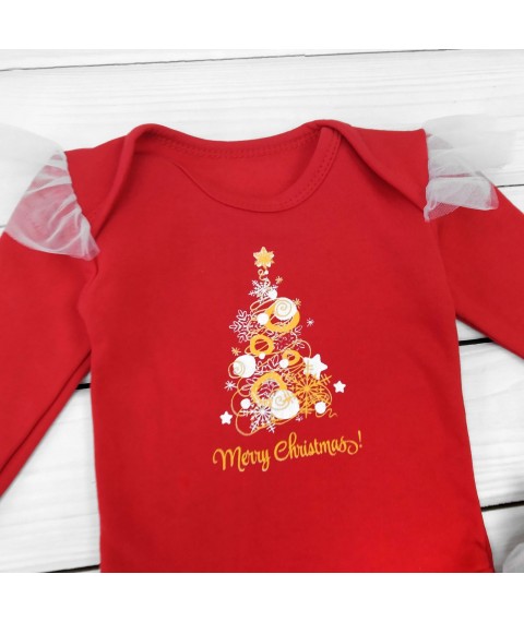 Bodysuit and trousers with tulle Merry Christmas gold Dexter`s Red 345 68 cm (d345-1мр-кр-нгтг)