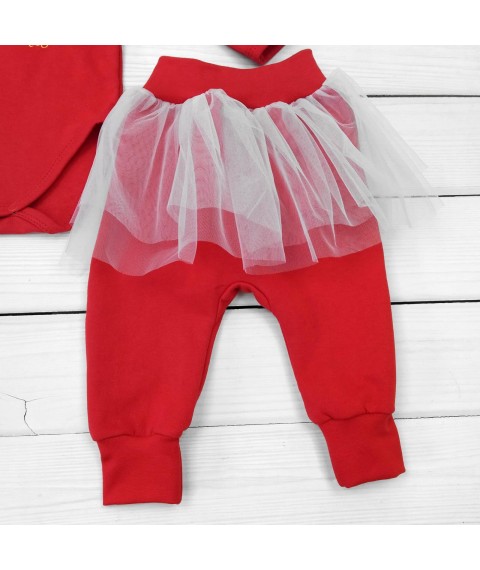 Body and pants with tulle Merry Christmas gold Dexter`s Red 345 80 cm (d345-1мр-кр-нгтг)