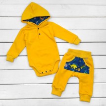 Bodysuit with a hood and pants with nachos Orange Dexter`s Yellow-hot 346 74 cm (d346ор)