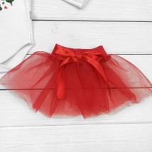 Bodysuit with tulle skirt Christmas Dexter`s White; Red 3-51 86 cm (d3-51б-нгтг)