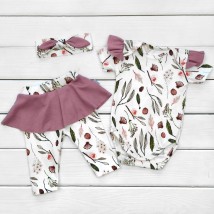 Комплект для новонародженої дівчинки Botanic  Dexter`s  Білий;Рожевий 9-52  68 см (d9-52-1од)