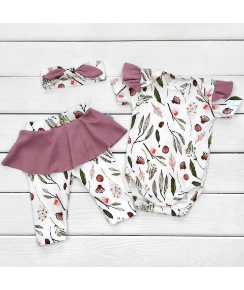 Комплект для новонародженої дівчинки Botanic  Dexter`s  Білий;Рожевий 9-52  74 см (d9-52-1од)