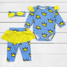 Set of three items for girls My Crown Dexter`s Blue; Yellow 9-52 62 cm (d9-52kr-gb)
