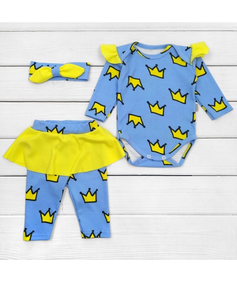 Set of three items for girls My Crown Dexter`s Blue; Yellow 9-52 62 cm (d9-52kr-gb)
