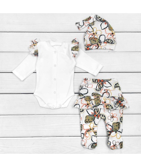 Kvitka Dexter`s bodysuit and hat White; Green 936 56 cm (d936cv-b)