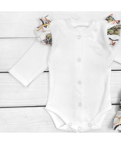 Kvitka Dexter`s bodysuit and hat White; Green 936 56 cm (d936cv-b)