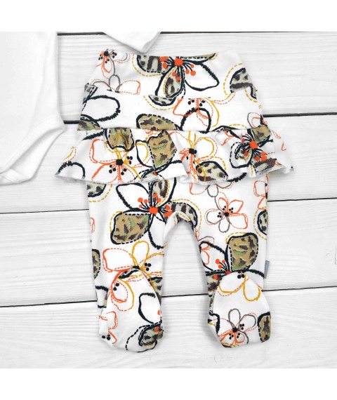 Kvitka Dexter`s bodysuit and hat White; Green 936 56 cm (d936cv-b)