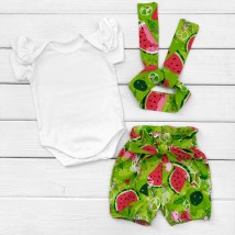 Боди шорты и повязка Watermelon  Dexter`s  Зеленый;Белый 10-56  86 см (d10-56ар-нв)