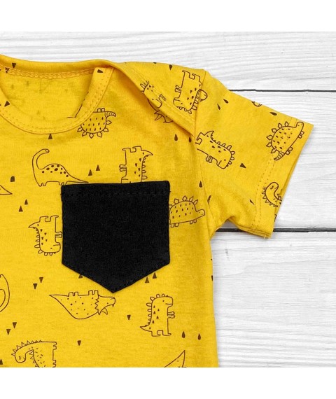 T-shirt with shorts for boy Dino Dexter`s Black; Mustard 152 68 cm (d152dn-or)