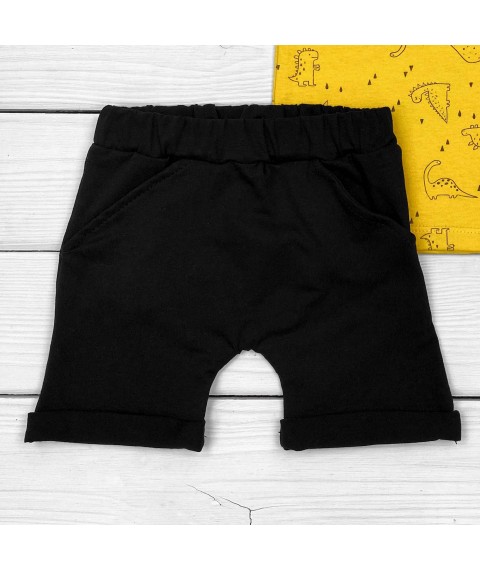 T-shirt with shorts for boy Dino Dexter`s Black; Mustard 152 80 cm (d152dn-or)