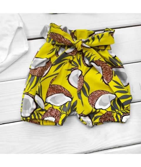 Комплект на літо з шортиками Кокосік  Dexter`s  Білий;Жовтий 10-56  68 см (d10-56к-ж)