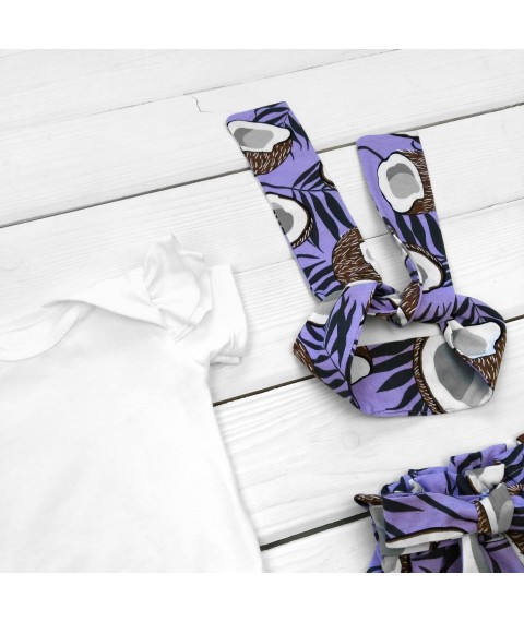 Комплект боді шорти пов'язочка CocoGirl  Dexter`s  Білий;Фіолетовий 10-56  86 см (d10-56к-лв)