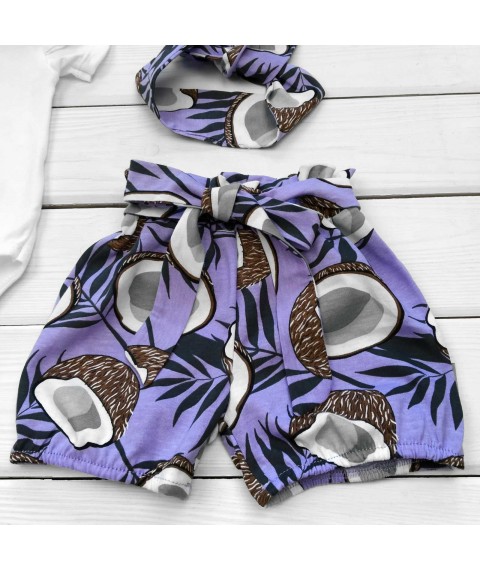 Комплект боди шорты повязочка CocoGirl  Dexter`s  Белый;Фиолетовый 10-56  86 см (d10-56к-лв)