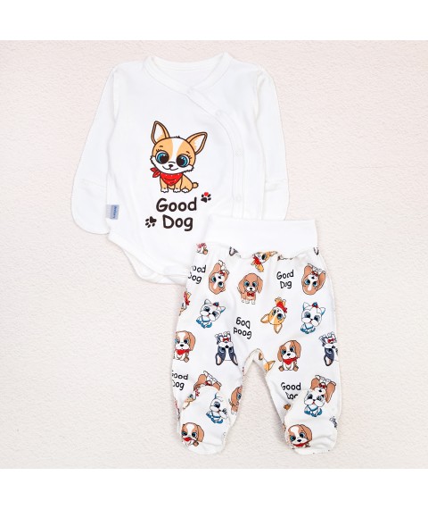 Набір в пологовий інтерлок боді повзуни Pets  Dexter`s  Білий d978дм-у  56 см (d978дм-у)