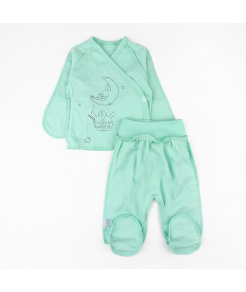 Sleep shirt set for newborns Dexter`s Bunnies Menthol 988 62 cm (d988/4mt)